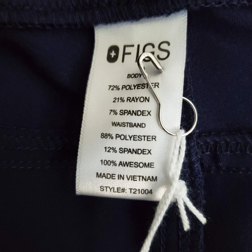 FIGS Women Scrub Bottom XL Blue 1429 Cargo Straight Leg Drawstring